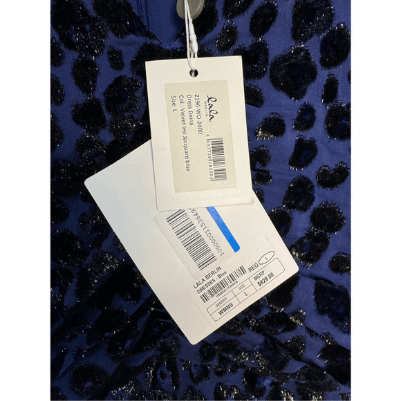 Lala Berlin NWT Deina Velvet Leopard Jacquard in Midnight Size L - Picture 5 of 8